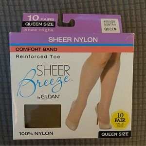 10 pair queen sz suntan knee high